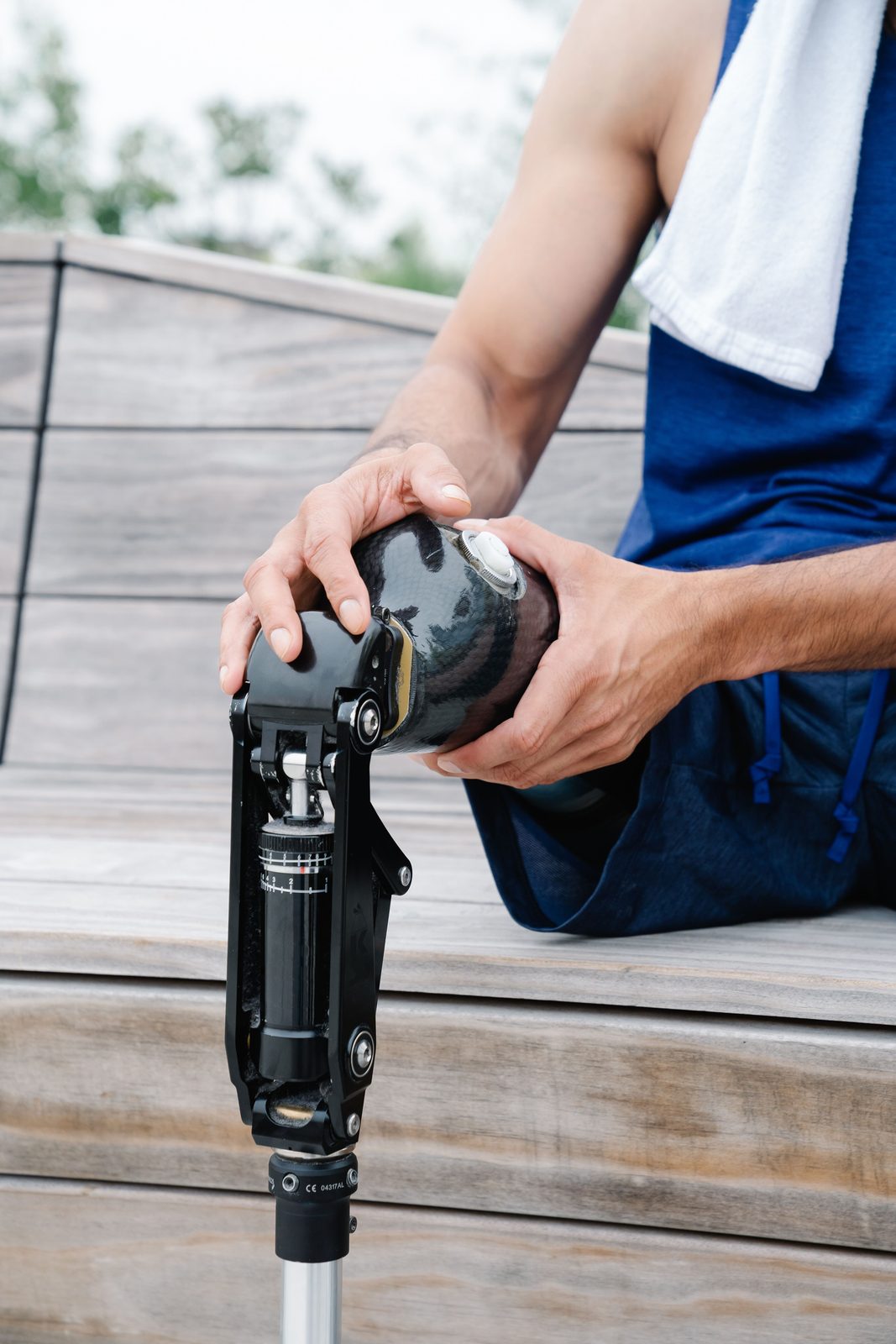 Adjusting a prosthetic knee joint