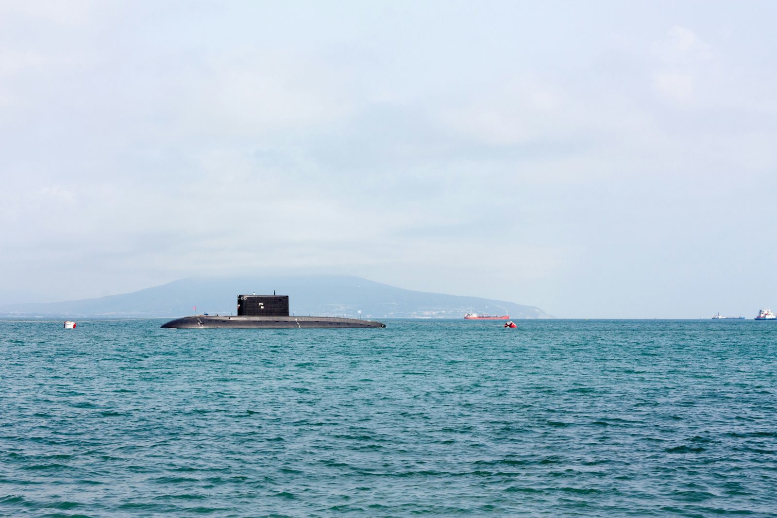 Submarine navigating open water